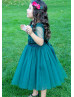 Dark Teal Lace Tulle Flower Girl Dress